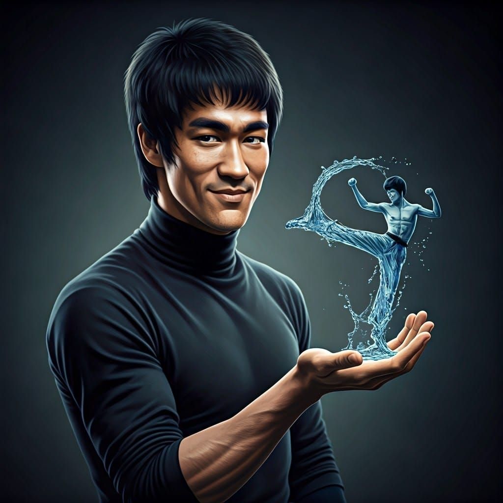 Bruce Lee and Levitation Water Sculpture