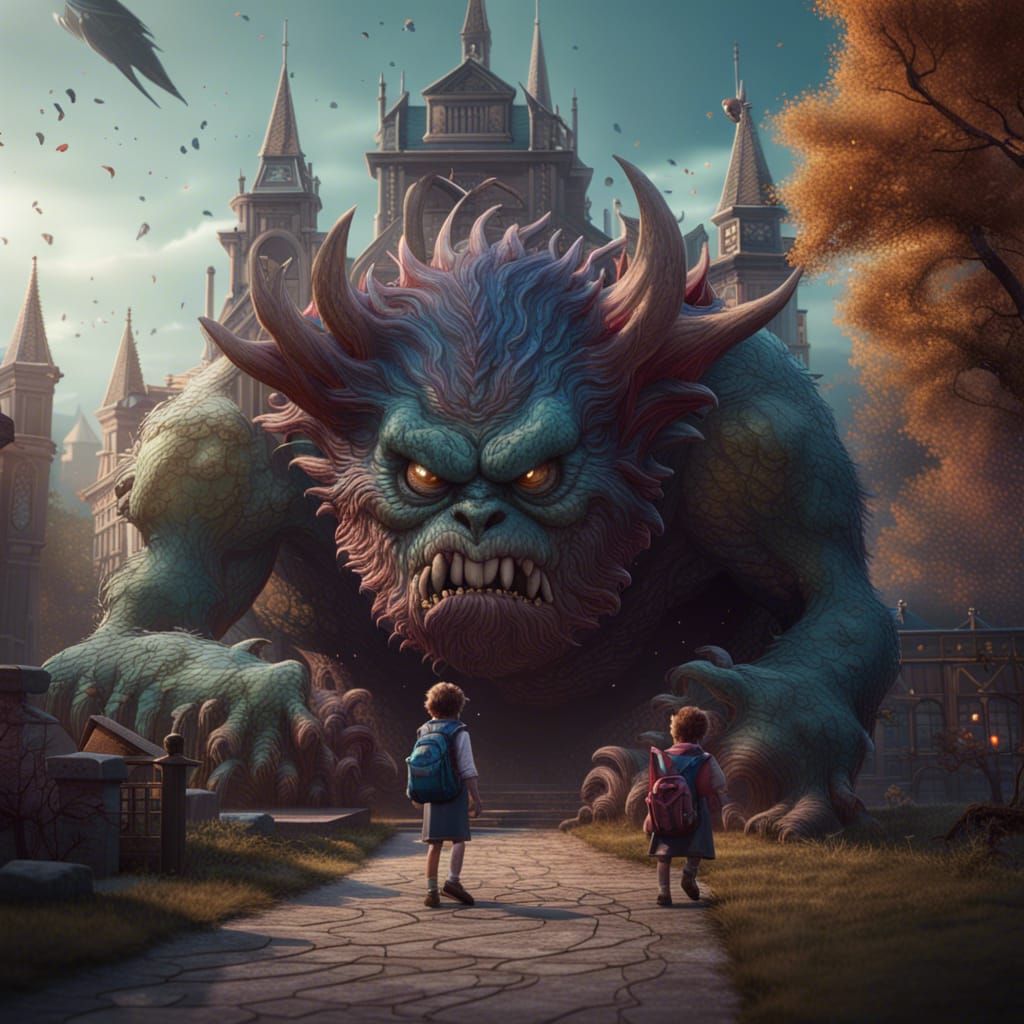 Monster's First Day: Detailed Matte Painting