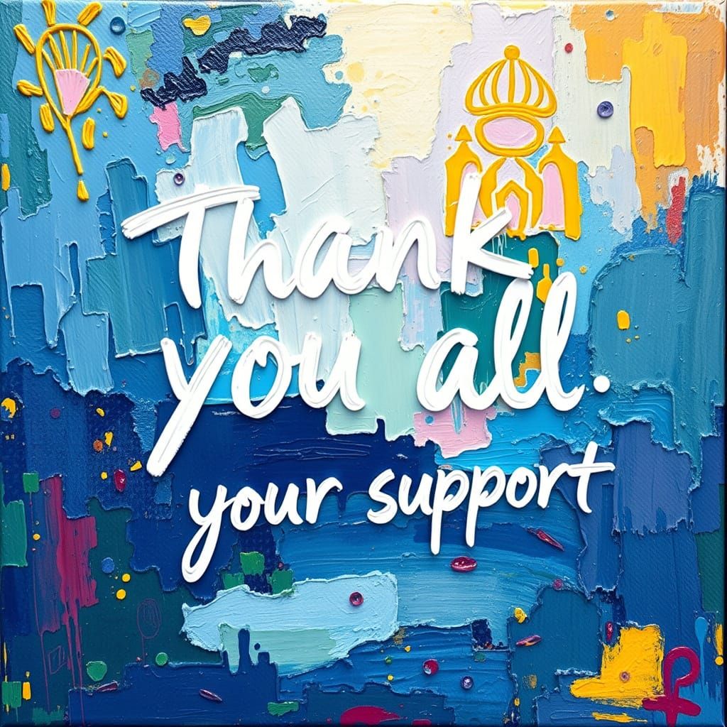 Text Art Expressing Gratitude in Textured Oil Paint