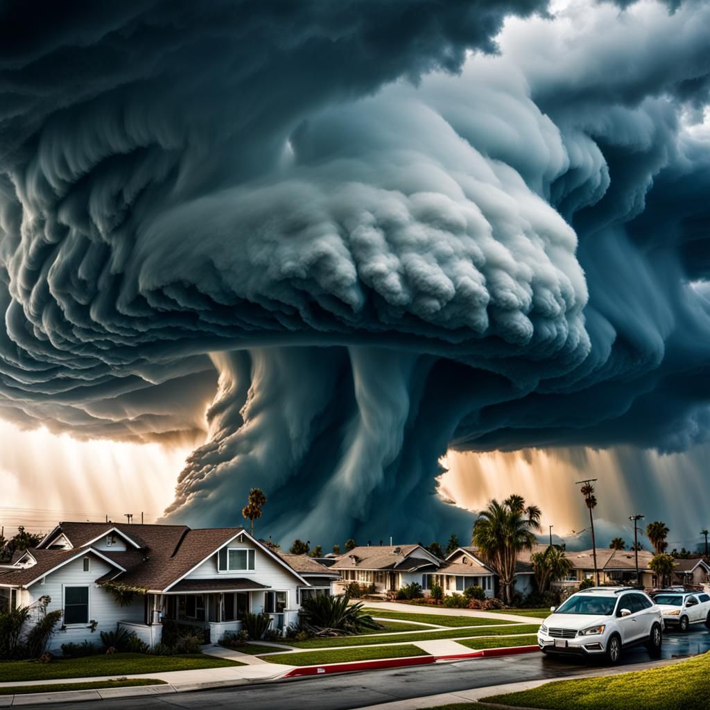 Hyperrealistic Tornado Destroys California in Cinematic Styl...