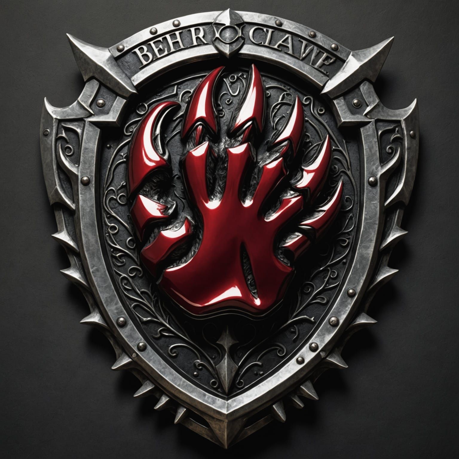 Iron Claw Gripping Shield: 3D Render in 8K