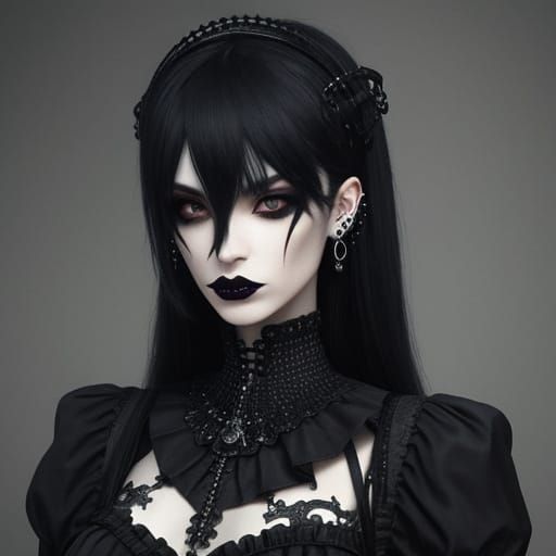 Gothic Female with Piercings in a Dark, Moody Aesthetic
