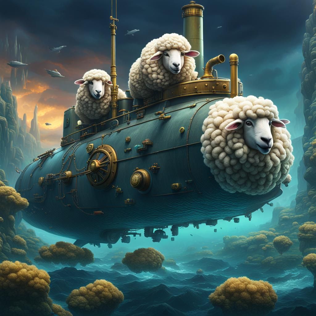 Sheep Drives Submarine: Fantastical Concept Art