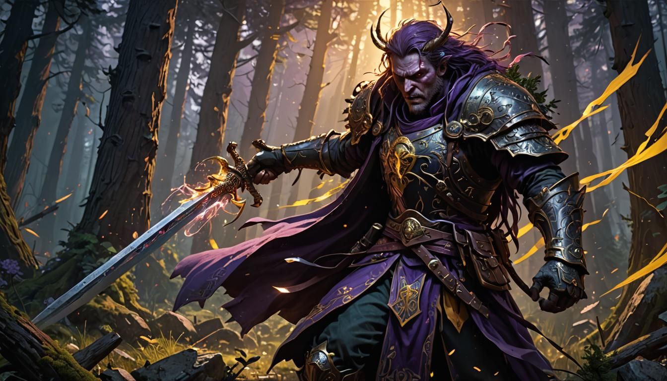 Fiery Death: Dark Fantasy Art in Art Nouveau Style