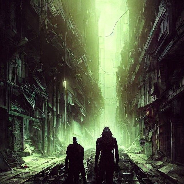 Cyberpunk Alleyway in a Sinister Dystopian City