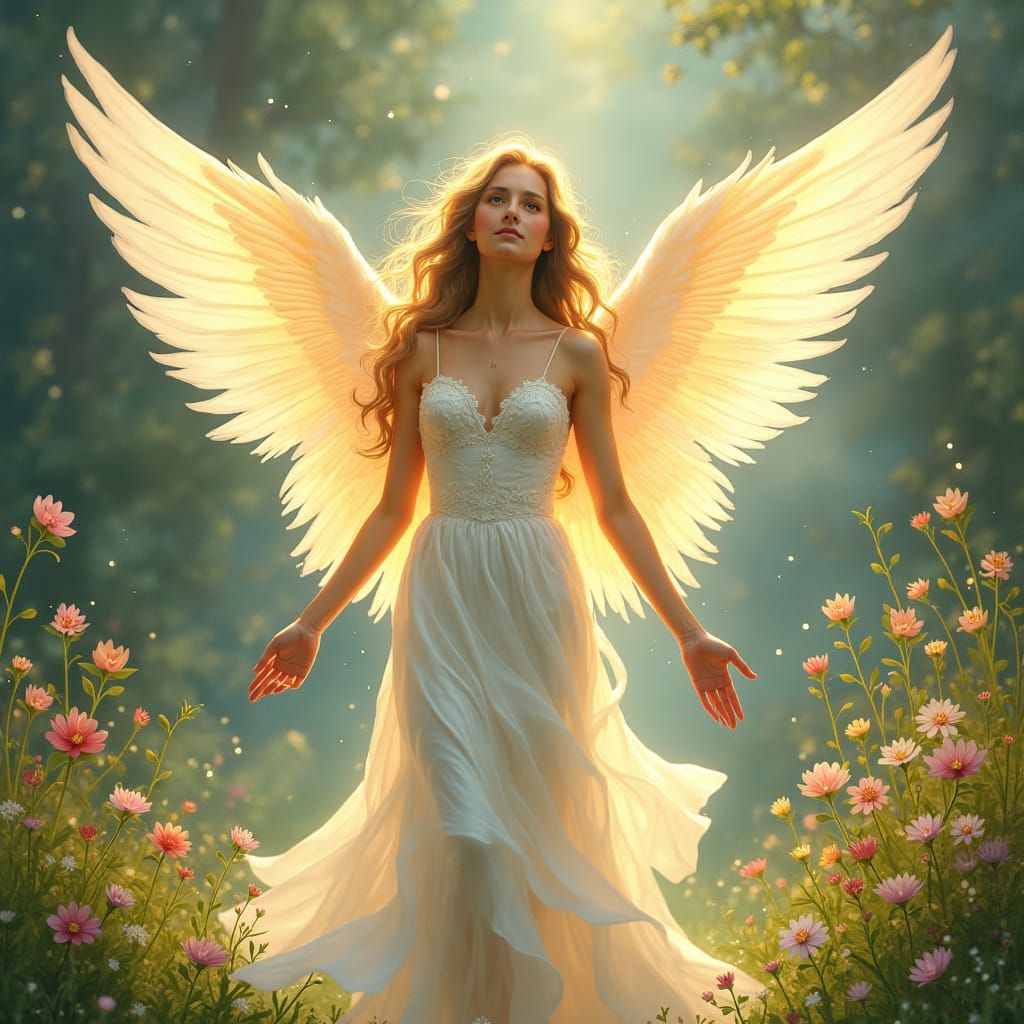 Gentle Archangel of Friendship in Victorian Style