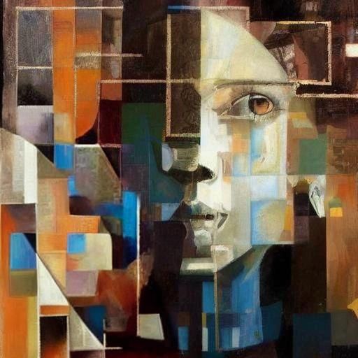 Neocubist Portrait: Maiden and Crone Duality