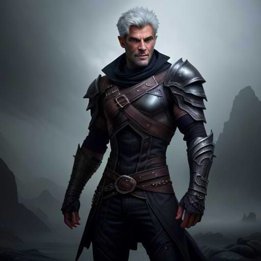 Young Rogue with Silver Hair: Digital Matte Painting