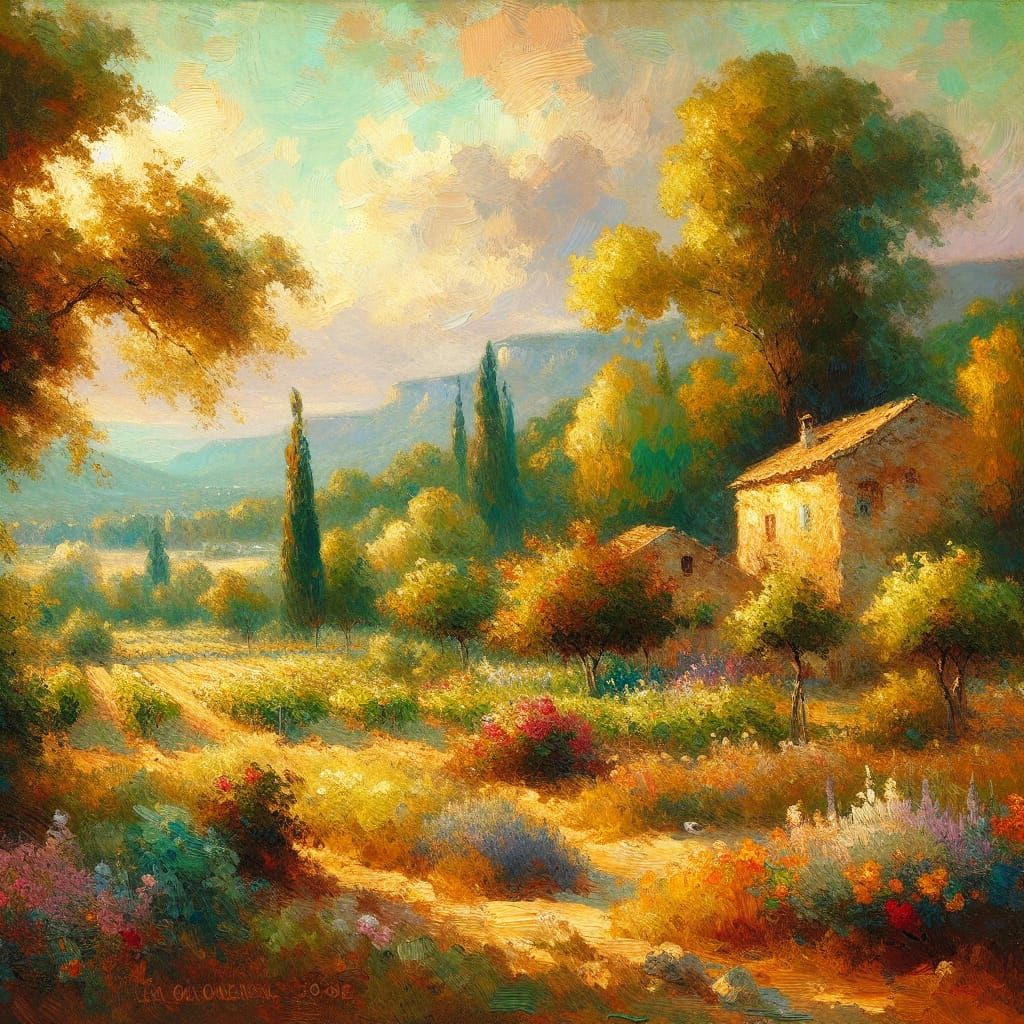 Impressionistic Provence Countryside Painting