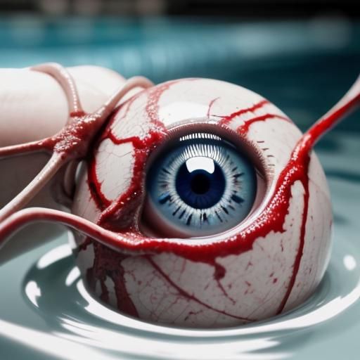 Eyeball in Blood: A Macabre Still Life