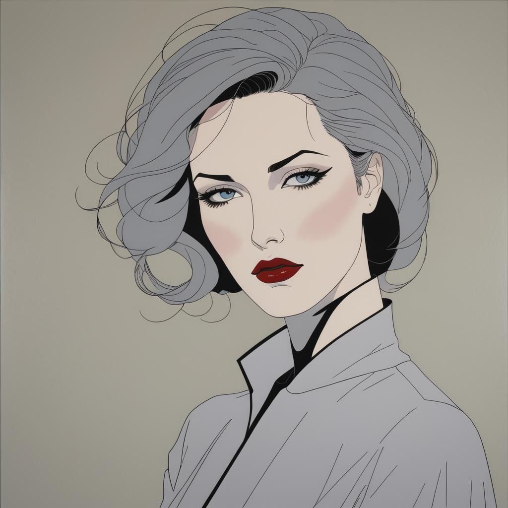 Woman in 80s Graphic Art Style