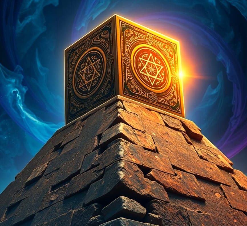 Intricately Detailed Hyperrealistic Magic Cube Concept Art