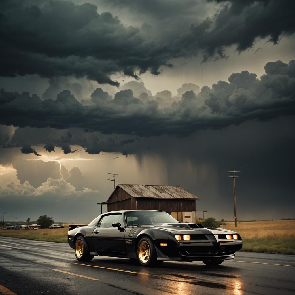 Pontiac Trans Am GT in Stormy Cinematic Lighting
