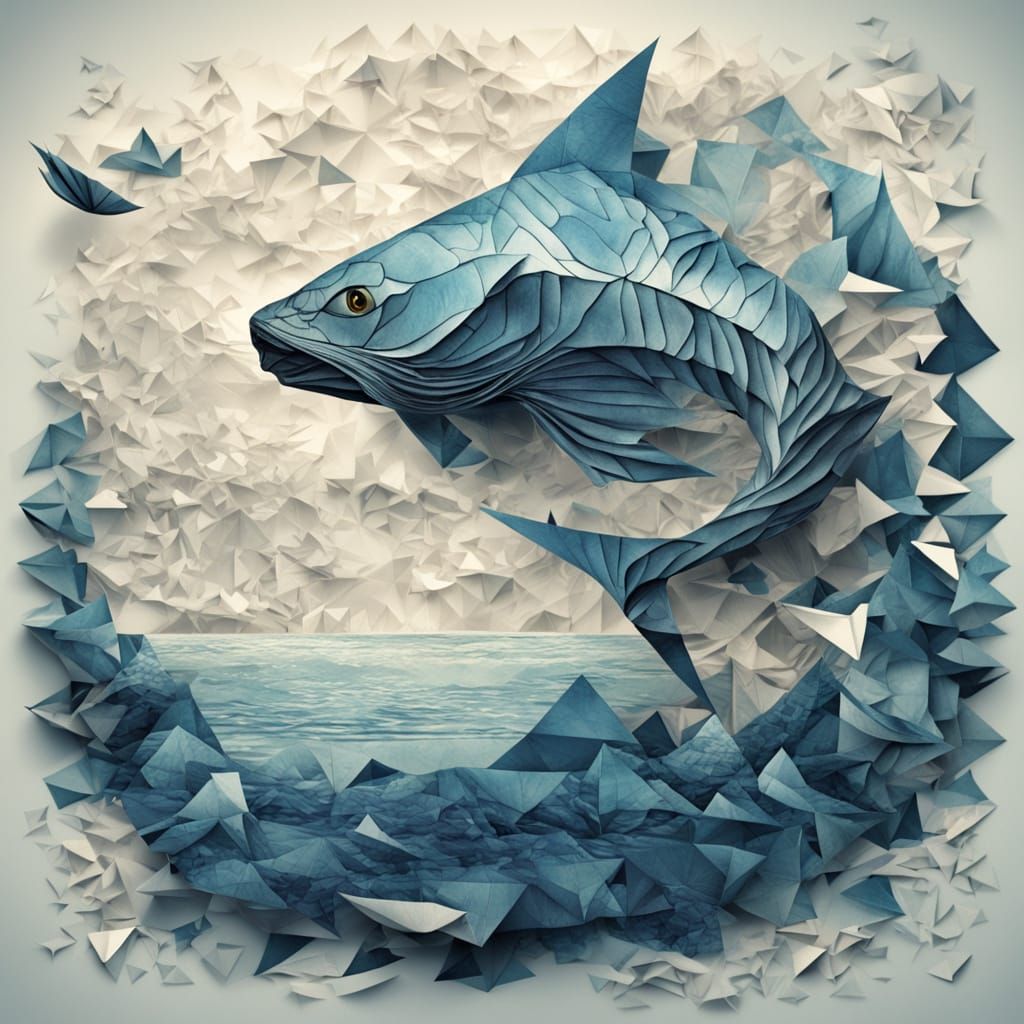 Magical Mermaid Plays Flute Under Blue Moonlight