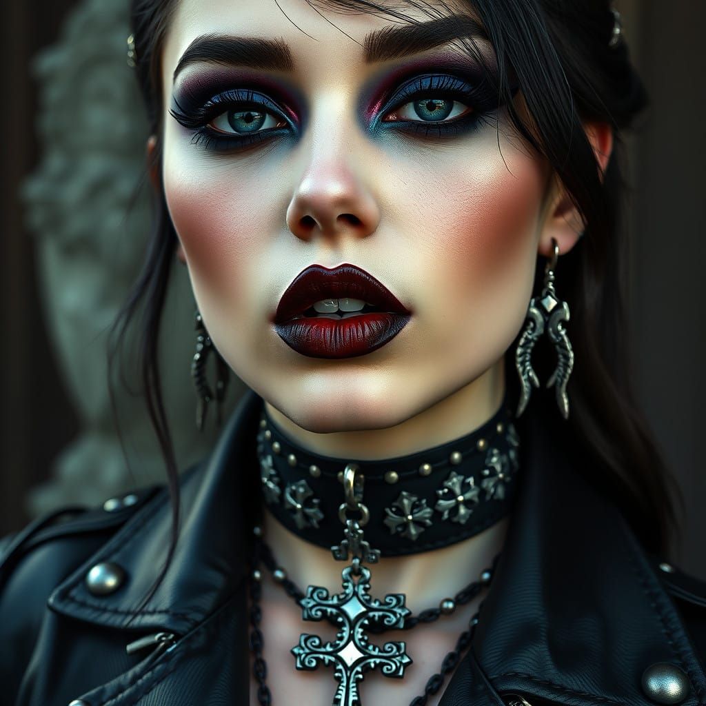 Gothic Goddess in Dark Elegance