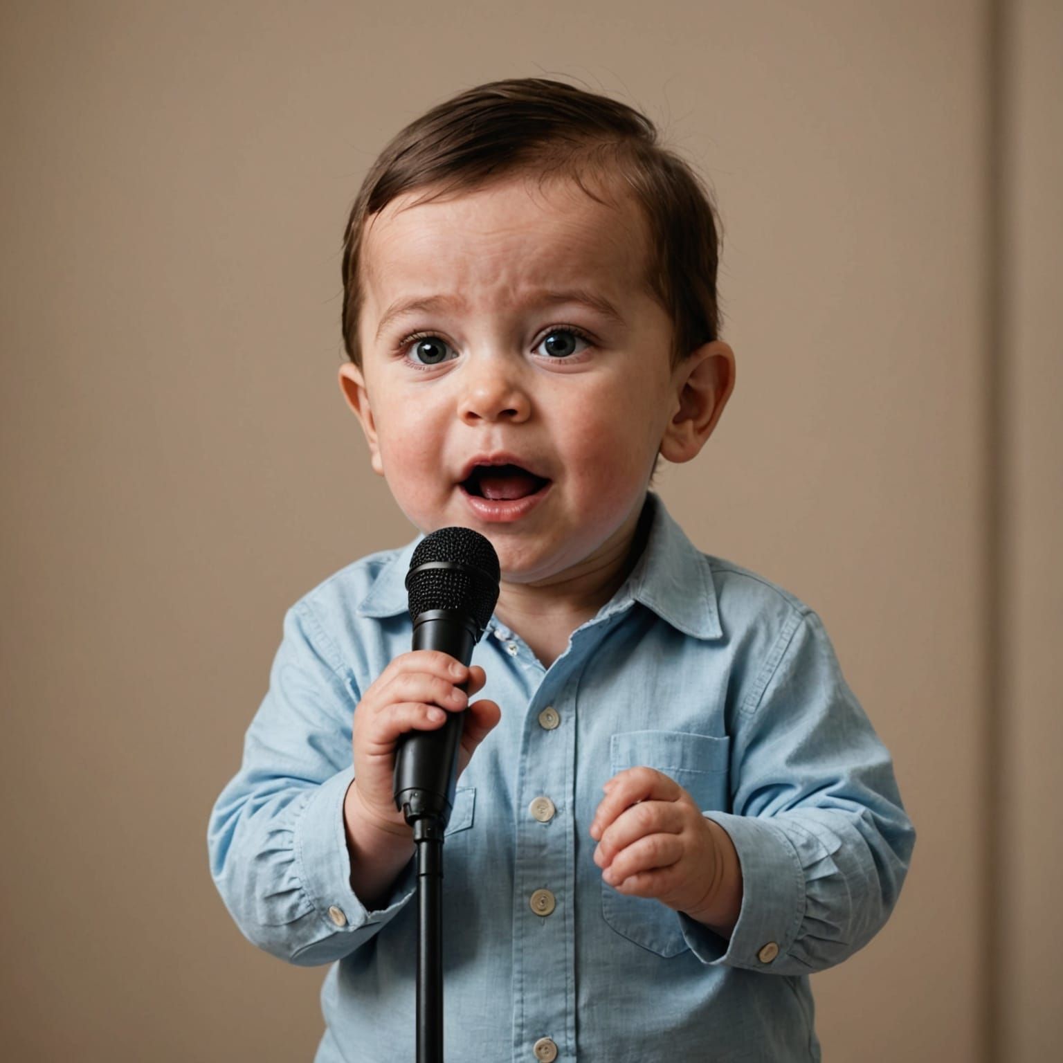 Joyful 2-Year-Old Boy Entertains with Heartfelt Singing