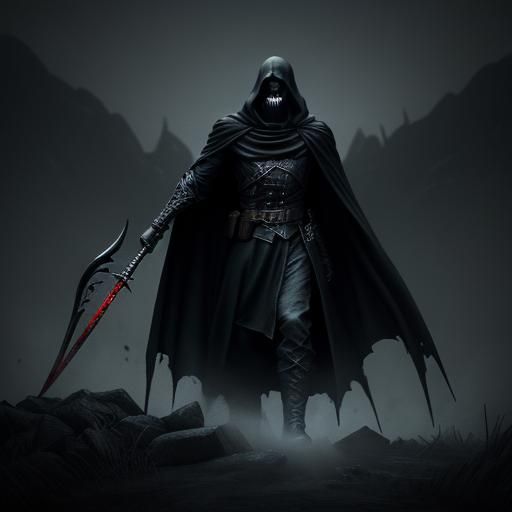 Grim Reaper with Scythe: Dark Fantasy Illustration