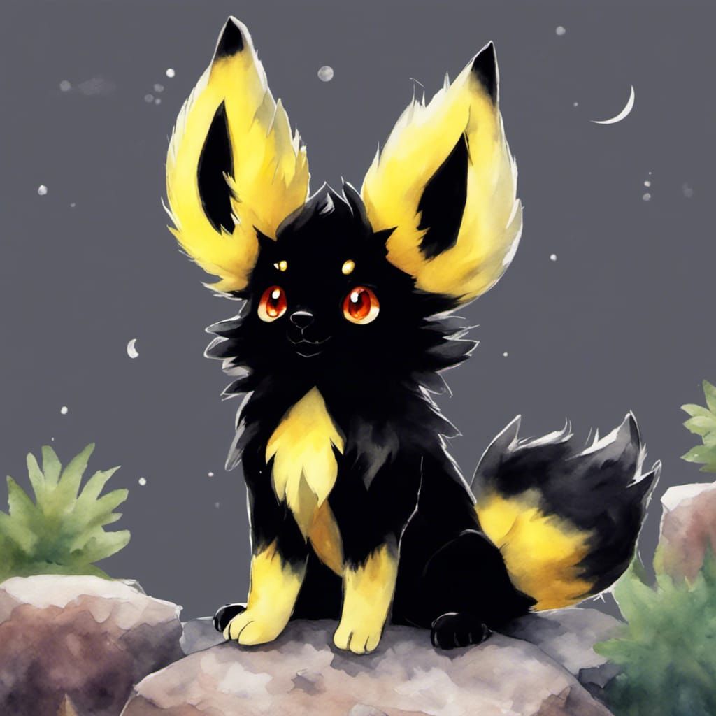 Umbreon in Forest: Watercolor Art
