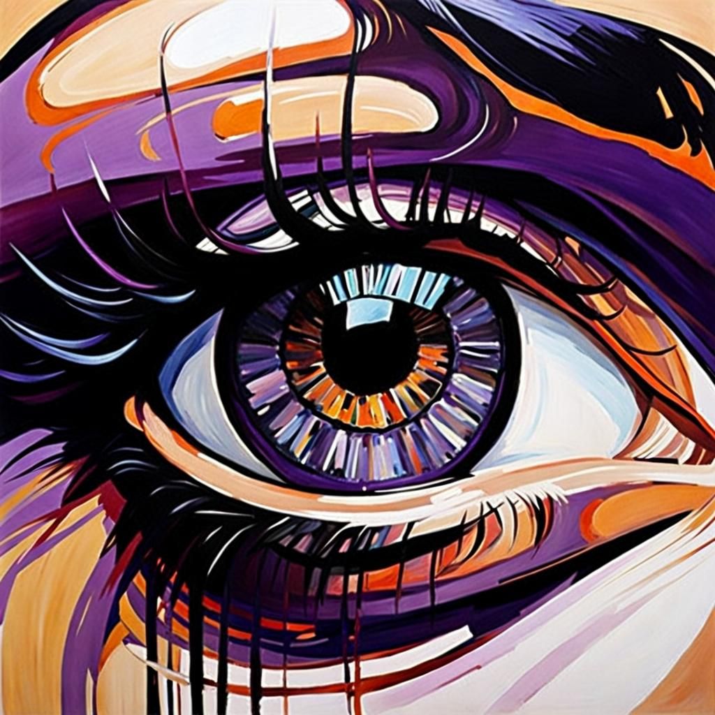 Intricate Purple Female Eye Close-Up
