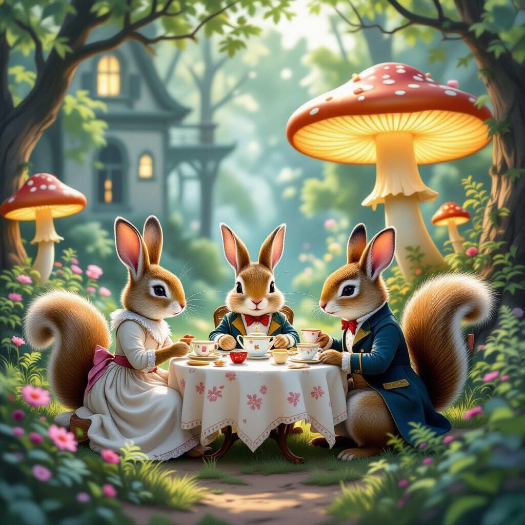 Whimsical Tea Party in an Overgrown City