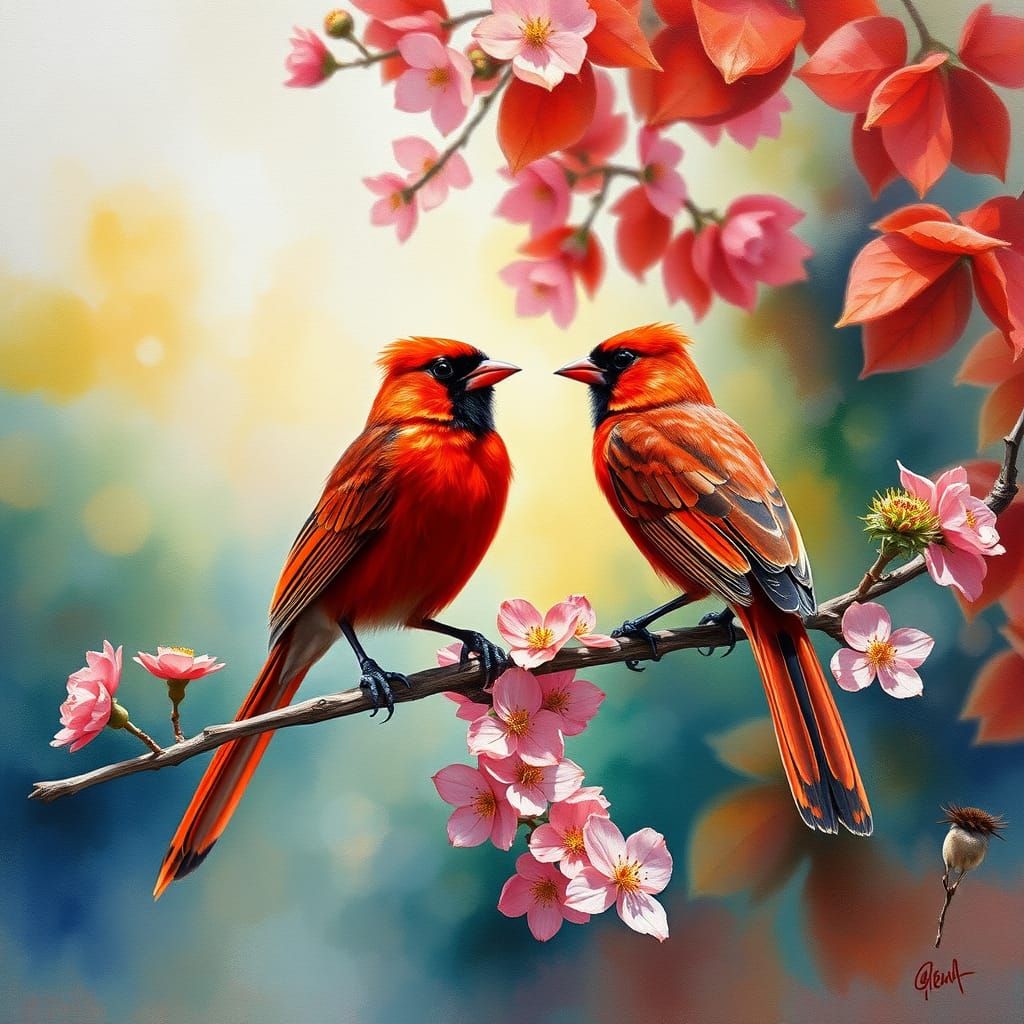 Hyperealistic Painting of Vibrant Colors and Delicate Acryli...