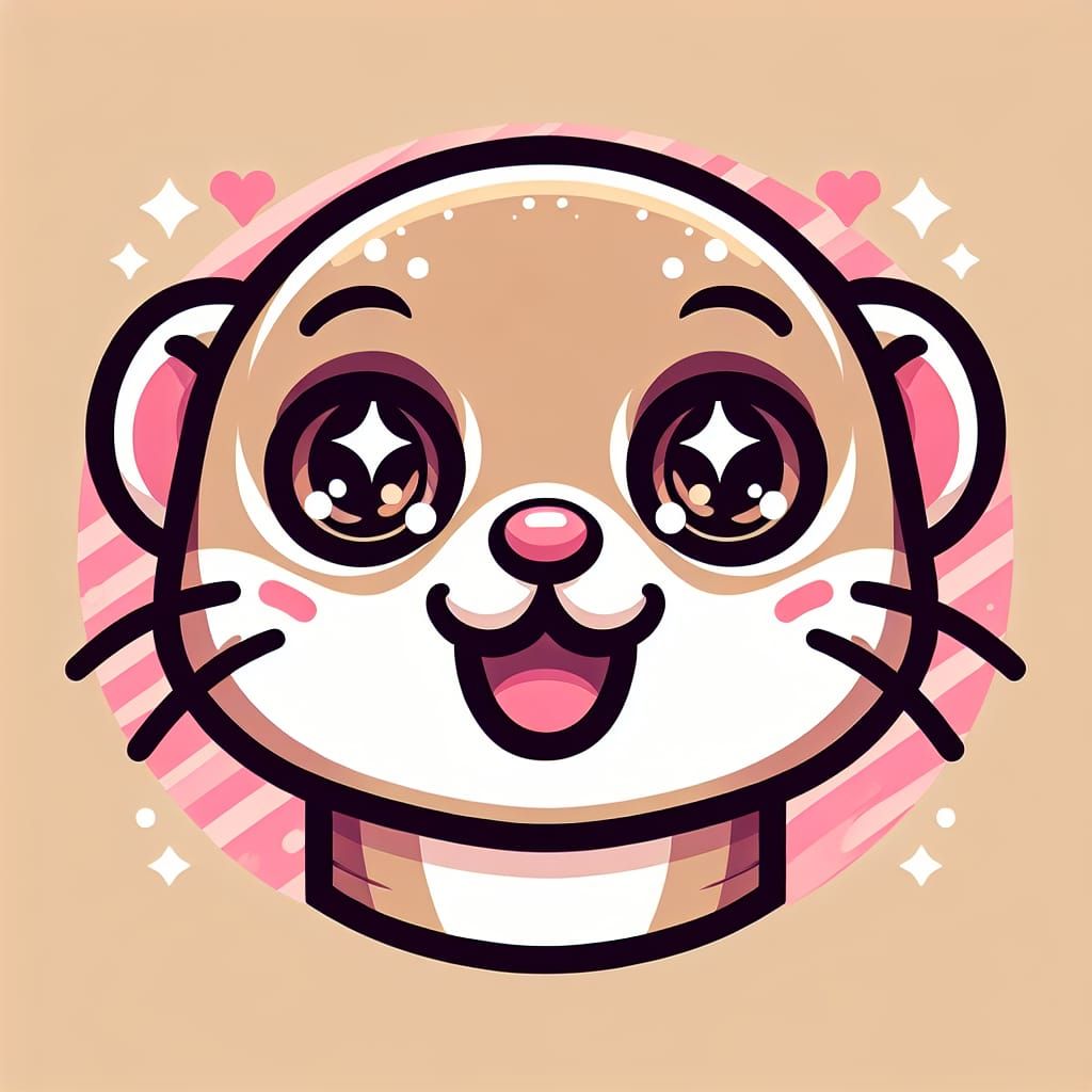 Joyful Cartoon Mongoose with Expressive Pastel Colors