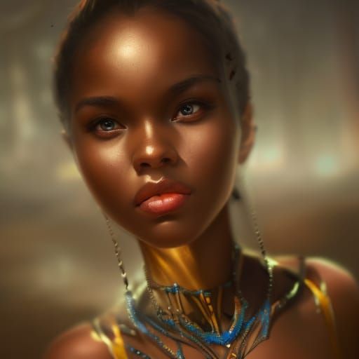 Fantasy Portrait of Young Girl in Digital Art Style