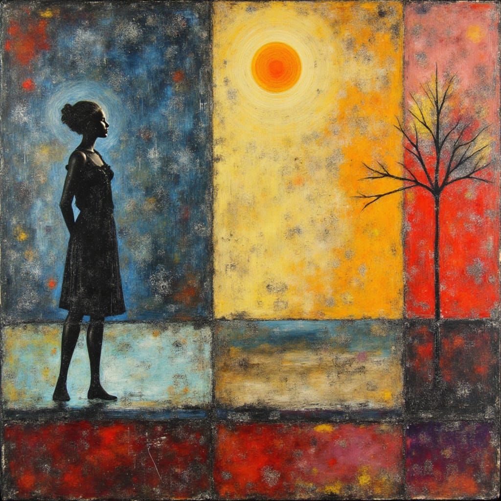 Summer Solstice in Cyberpunk Style, Klee and Rothko