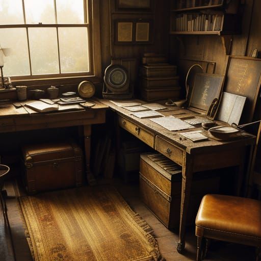 Warm Oil Painting of a Vintage Workshop