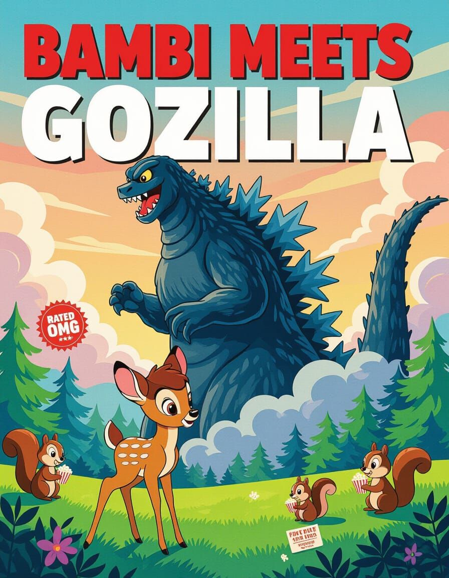 Bambi Meets Godzilla DVD Cover Parody Art