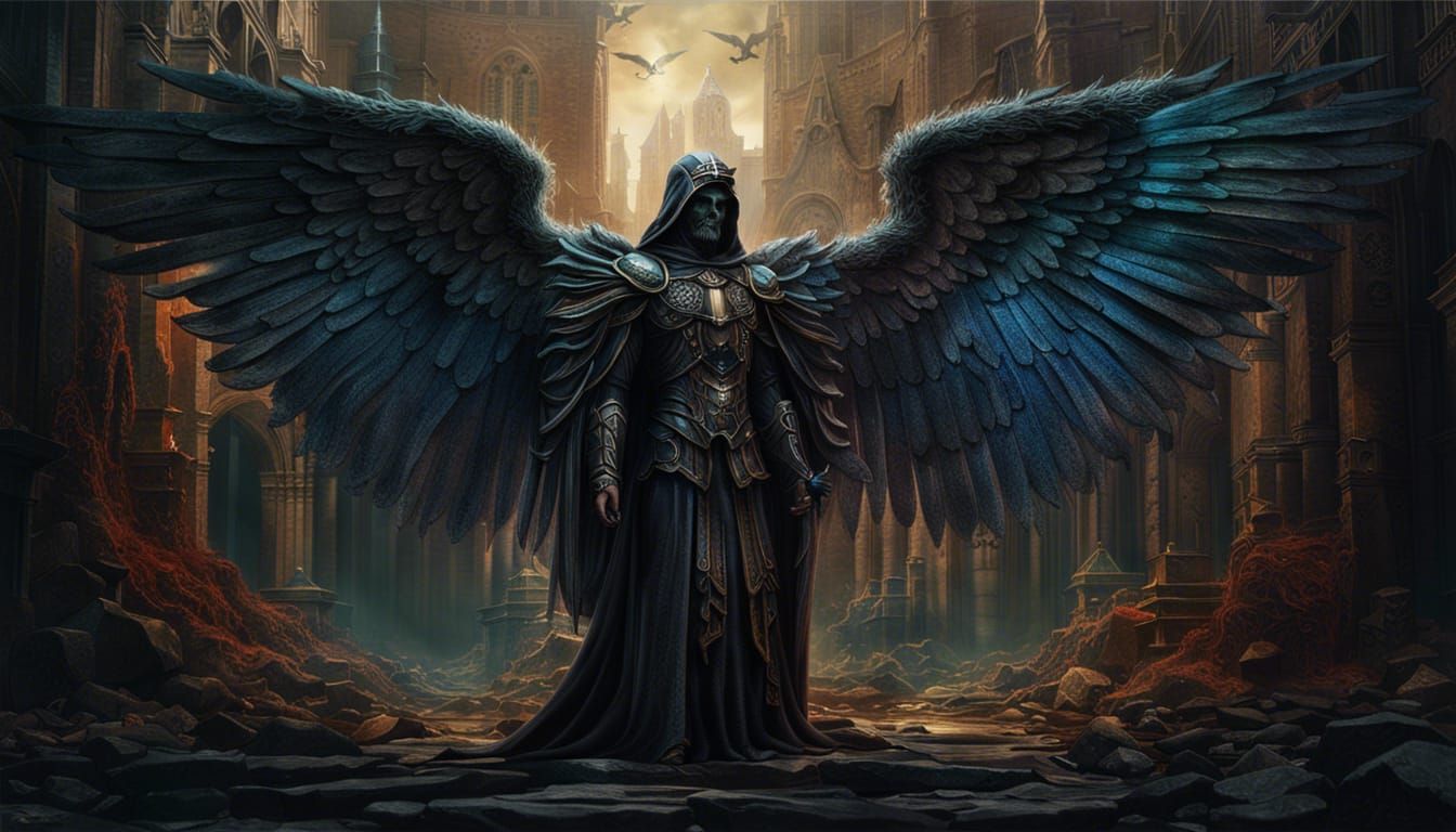 Intricate Matte Painting: Angel of Death in Fantasy World