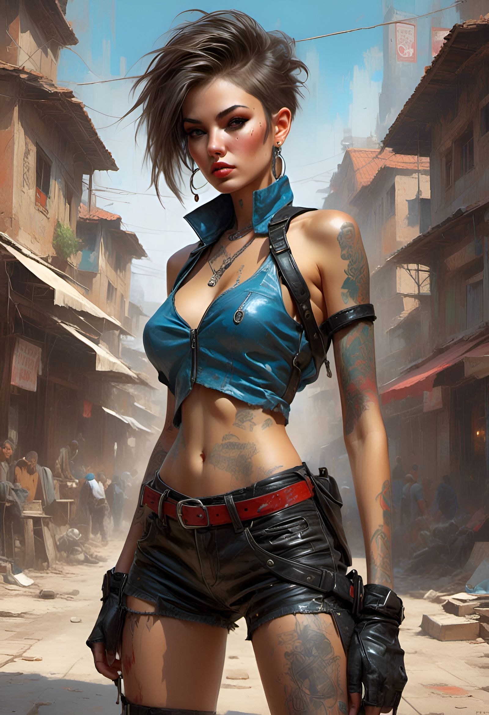 Tracer from Overwatch as Punk Delinquent