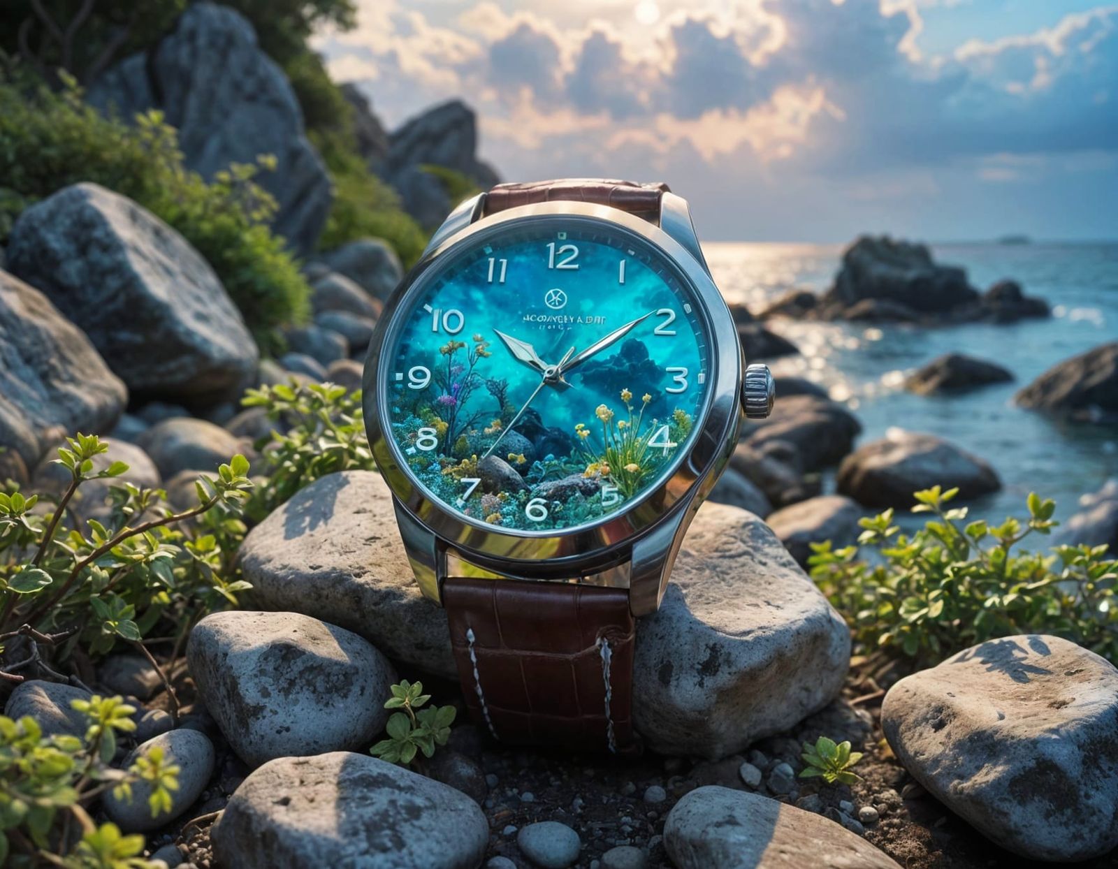 A beautifully crafted glass wristwatch