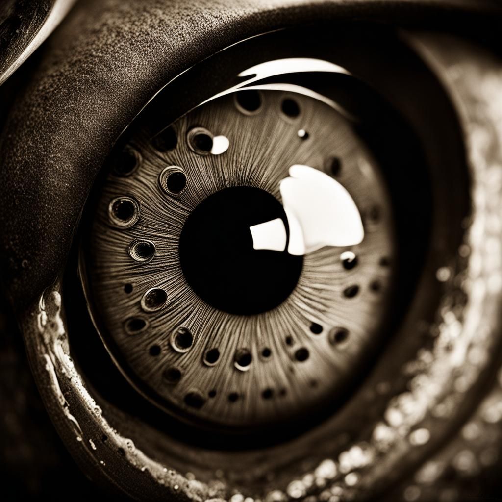 Surreal Eyed Scissors in Wet Plate Collodion Style