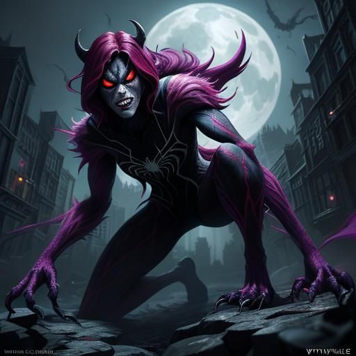 Spider Gwen as Lycan Werewolf: Fantasy Concept Art