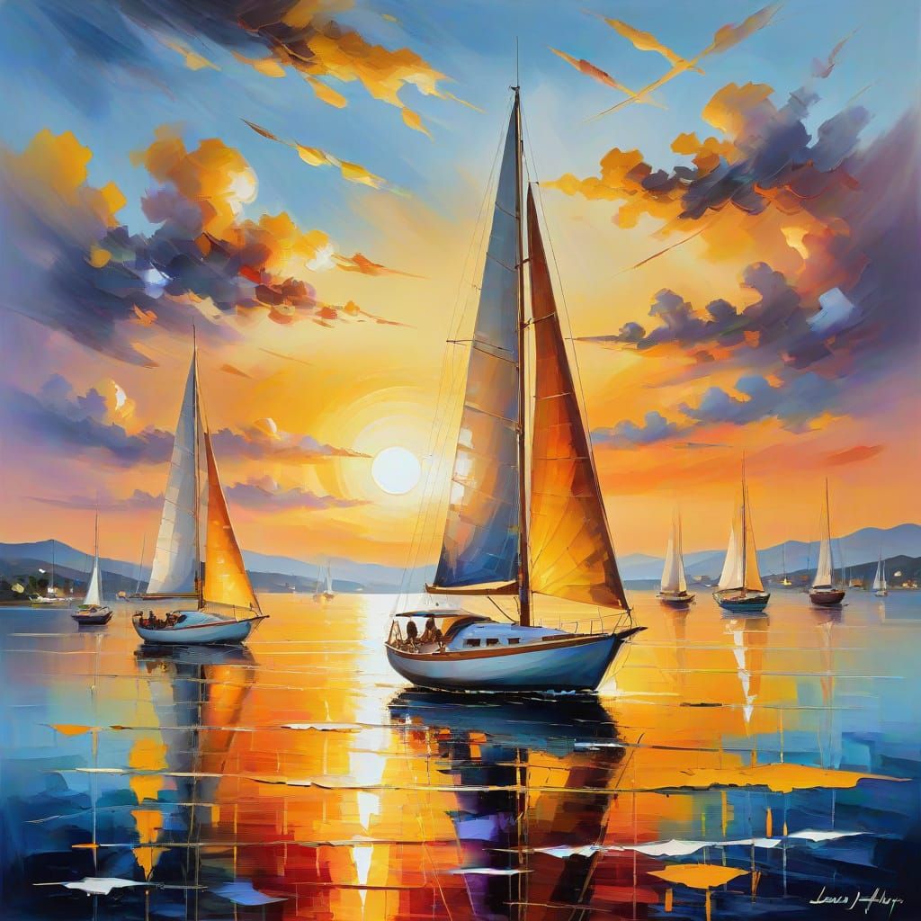 Neo-Expressionist Seaside Scene in Vibrant Oil Painting