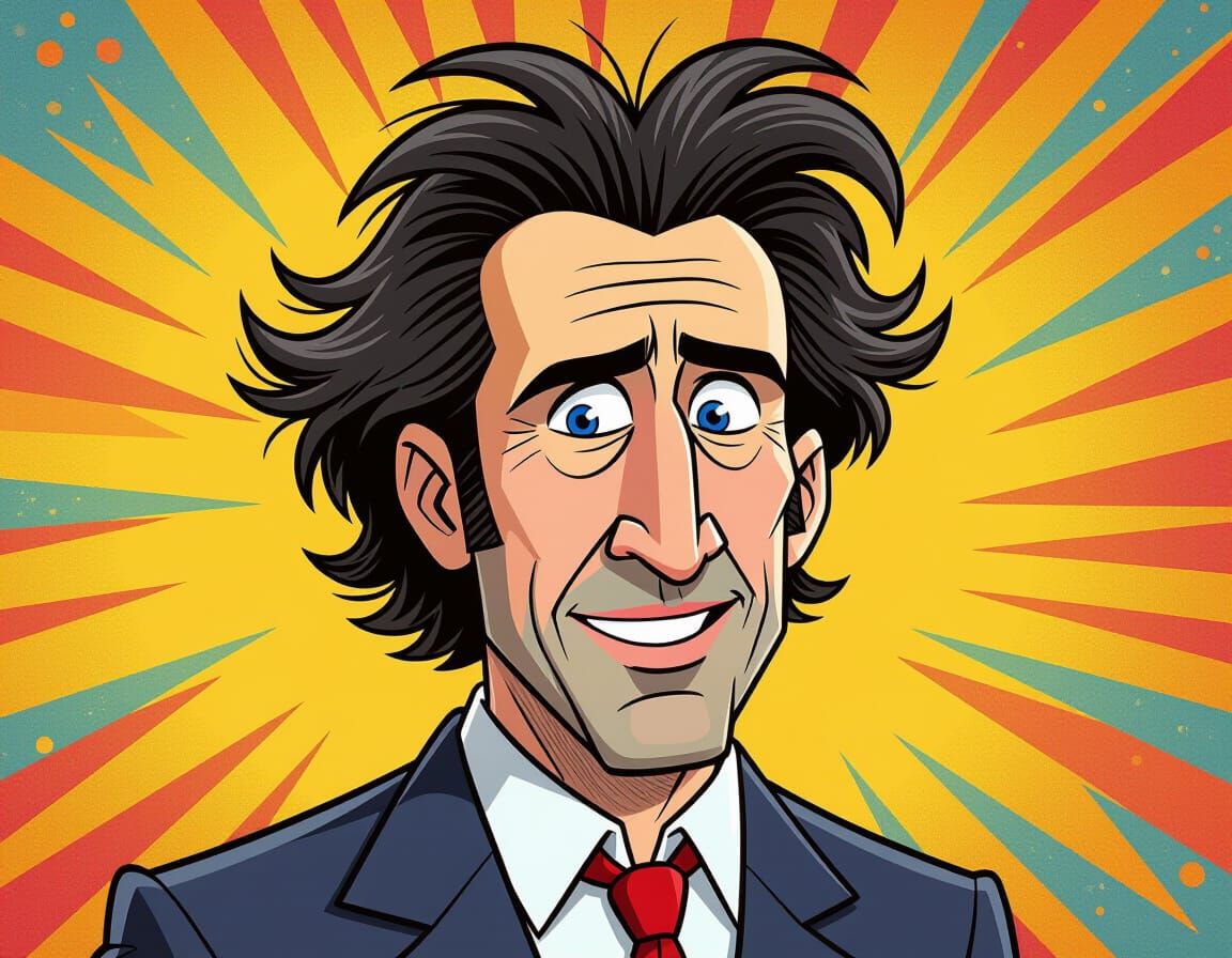 Nicolas Cage as a Zany Cartoon Character in Bob Clampett Sty...