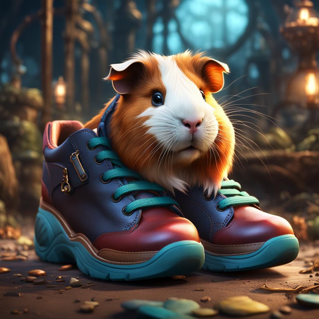 Guinea Pig in Jordans: Detailed Matte Painting