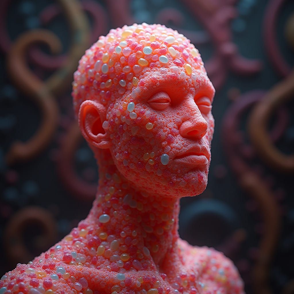 Vibrant Jelly Bean Sculpture in Unreal Engine 5