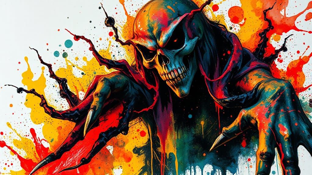 Ethereal Vampire in a Swirling Abyss of Color