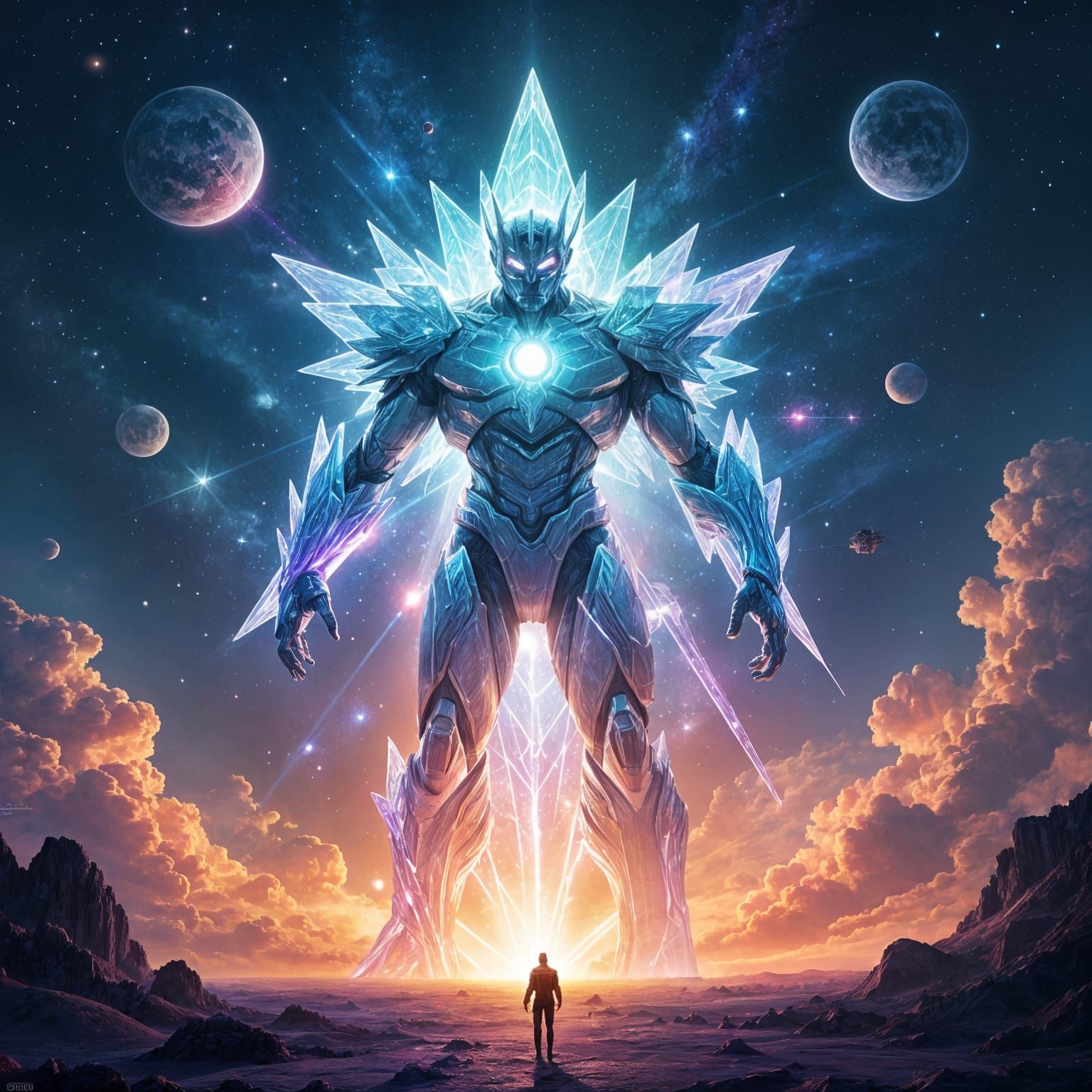 Celestial Crystal Being Descends on Earth