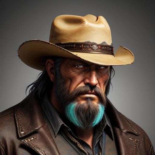 Dramatic Cowboy Portrait in Shadow