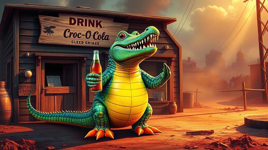 Iridescent Crocodile Promotes Croc-O-Cola in Dreamlike Scene