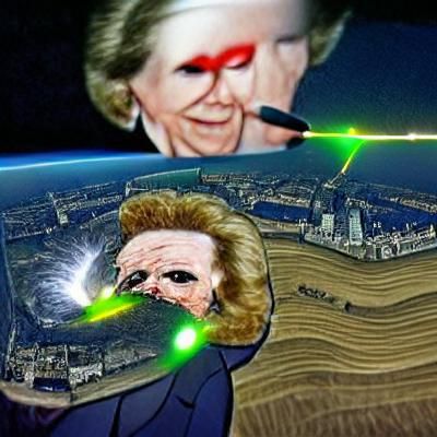 Margaret Thatcher with Laser Eyes Portrait