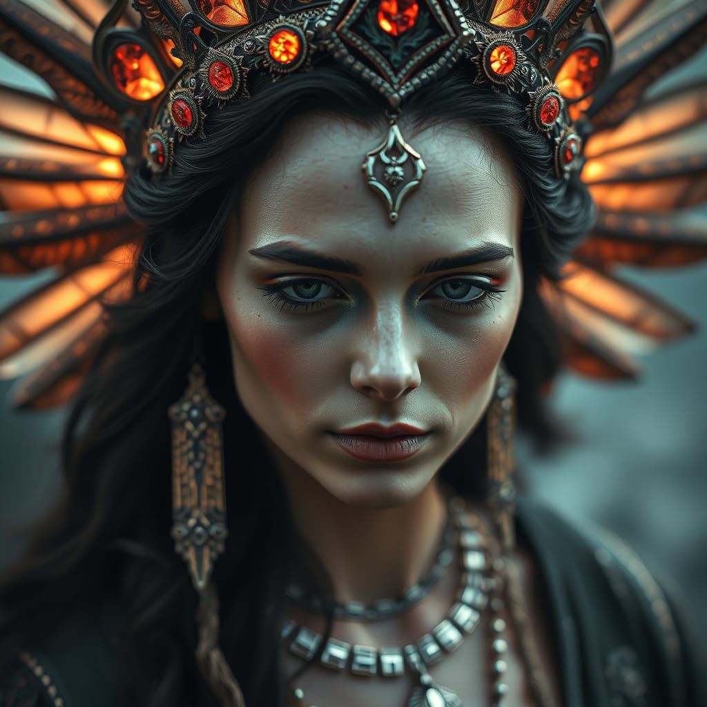 Tia Goddess of Peaceful Death in Hyperrealistic Style