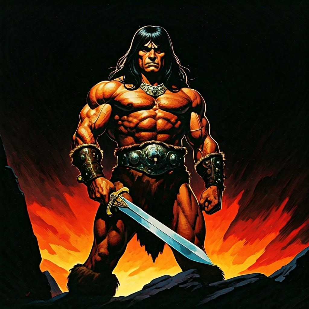 Conan the Barbarian Pulp Fantasy Illustration