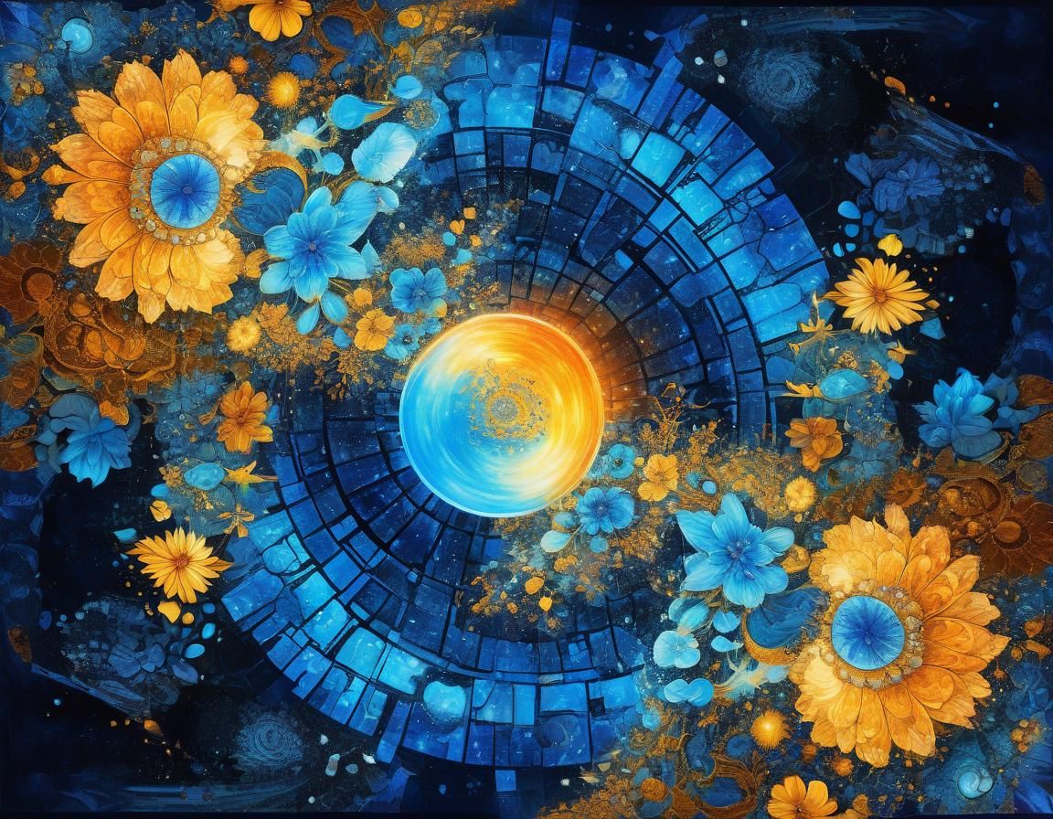 Ethereal Floral Collision in Surreal Abstract Art