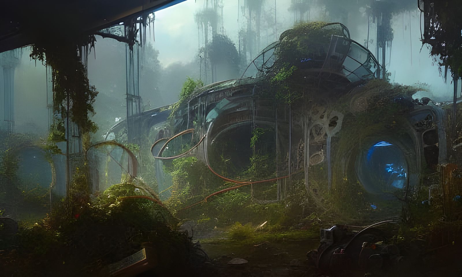 Overgrown Spaceship Ruins Converted into Village