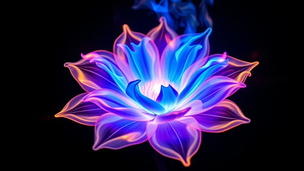 Glowing Blue Fire Flower: A Mystical Creation