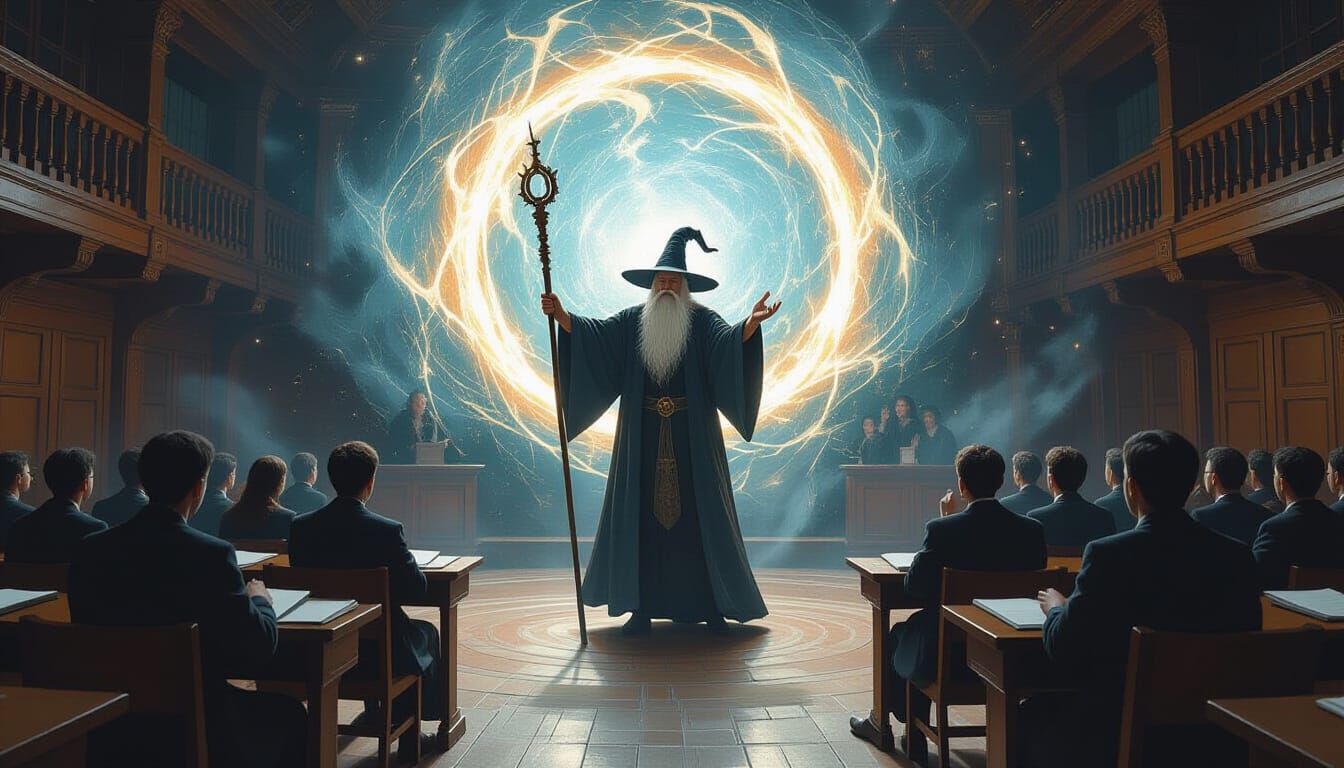 Wizard's Spell: Manhwa-Inspired Art in Oil on Canvas